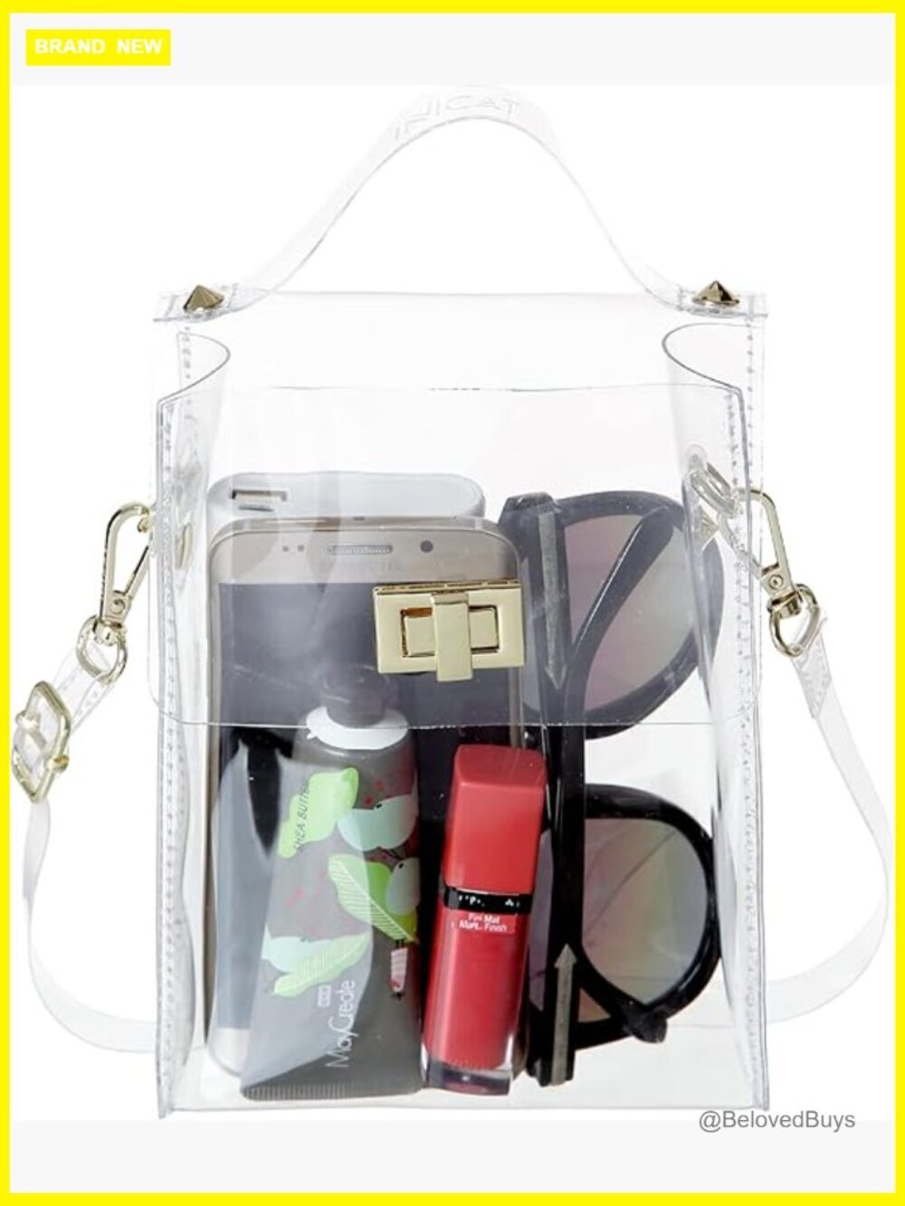 Clear Crossbody Purse Concert Approved Stadium Bag Small Transparent Handbag